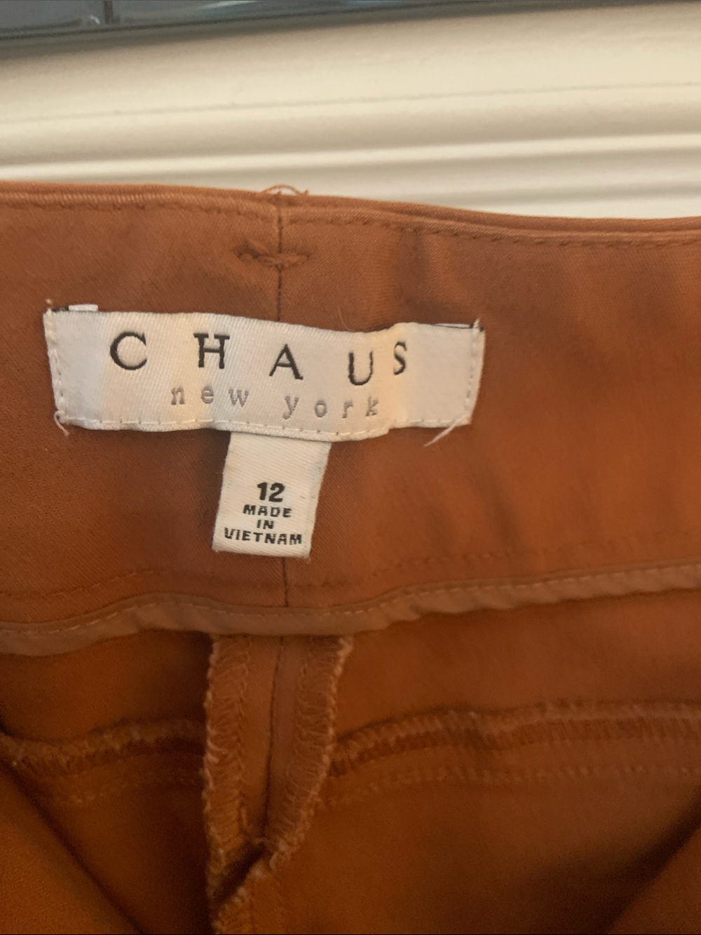 Chaus Rust Straight-Leg Ponte Pants with Zip Accents - Picture 3 of 8